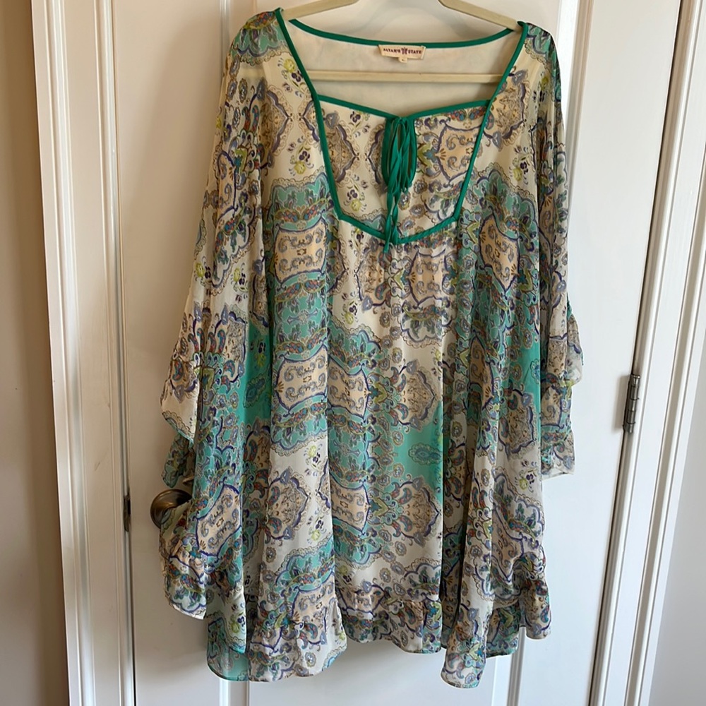Flowy altar’d state paisley mini dress